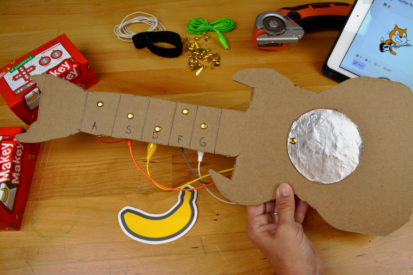 Cardboard Guitar with Scratch or Makey Makey Sampler