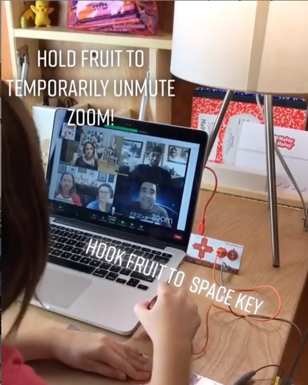 Fruit to Unmute! Virtual School Makey Makey Zoom Hack