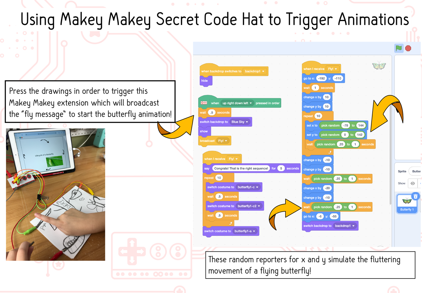 Maker Class Lesson Five: Using Secret Codes to a Create a Makey Makey Life Cycle Project